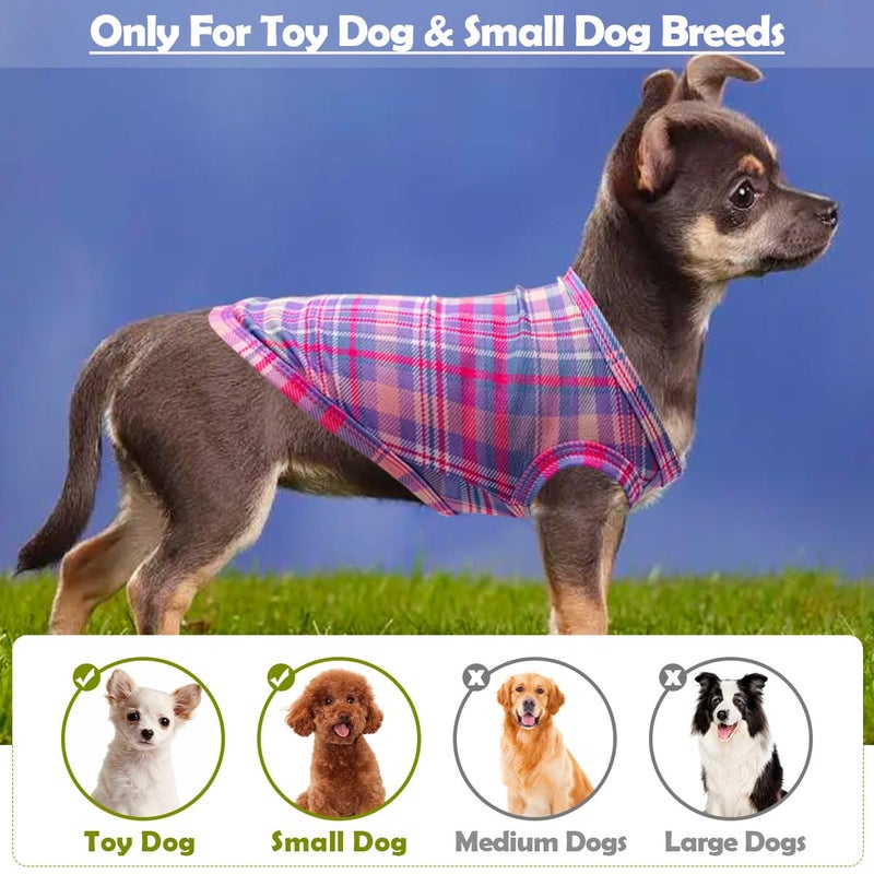 PET SHOW 4 Pack Paw Bone Printed Dog Clothes Shirts Soft Vest Lightweight Sleeveless Cats Doggies T-Shirts Puppies Tank Top Tee for Small Medium Dogs White Black Pink Blue (Medium, Pink for Girls) - Image 2