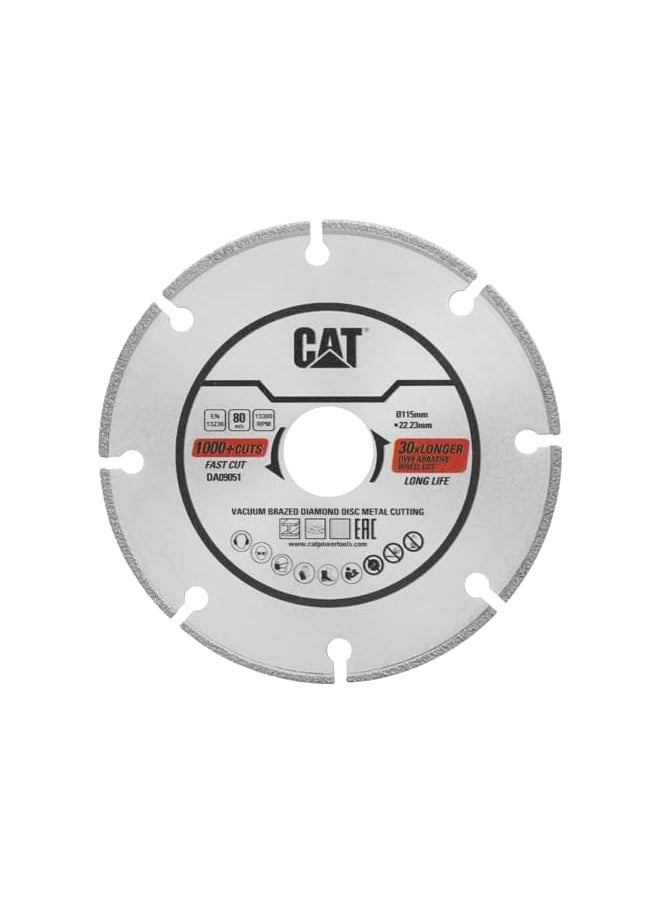 كاتربلر Da09051 فراغ النحاس الماس شفرة معدنية قطع Ø115Mm X 22.23Mm 
