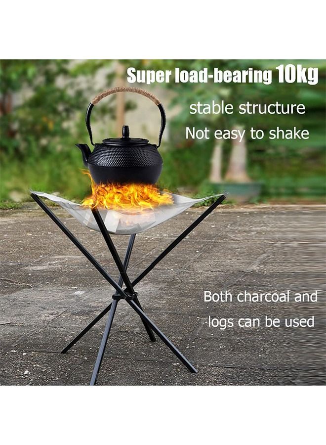 Generic Portable Outdoor Fire Pit, DMG Collapsing Steel Mesh Fireplace, Wood Burner Foldable Campfire Stove for Patio Barbecue Backyard Beach with Carry Bag  - Image 2