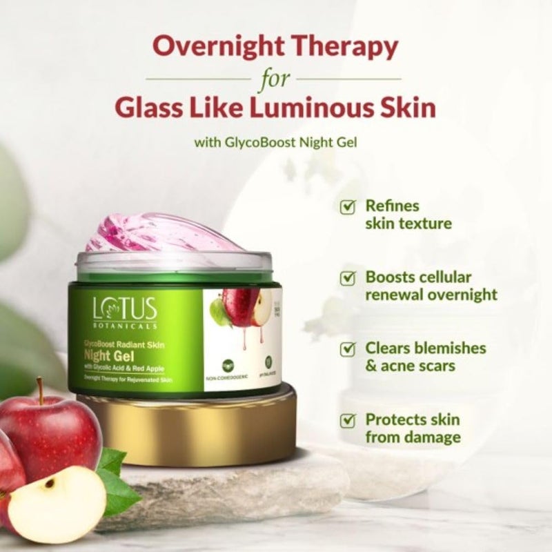LOTUS BOTANICALS Lotus Botanicals GlycoBoost Serum Cream50g Night Gel50g Face Wash100g Face Serum30ml Toning Solution50ml Set of 5  - Image 4