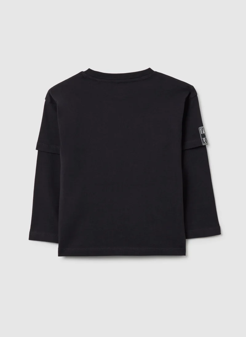Ovs BLACK LONG-SLEEVE T-SHIRT FOR KIDS