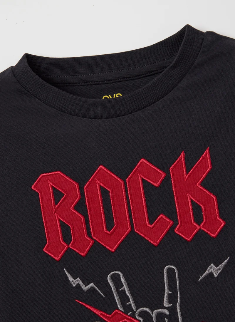 Ovs BLACK LONG-SLEEVE T-SHIRT FOR KIDS