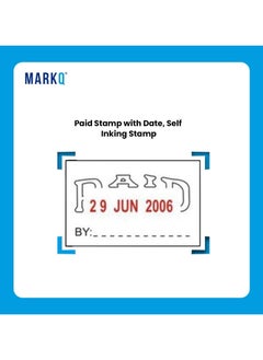 MARKQ Paid Stamp with Date, Self Inking Stamp for Office Business Supplies, Red Ink Date and Blue Text  - Image 4