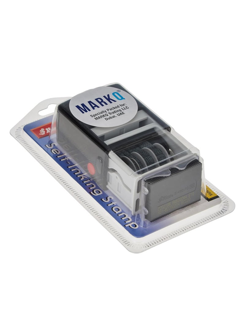 MARKQ - Paid Stamp with Date, Self Inking Stamp for Office Business Supplies, Red Ink Date and Blue Text - Image 1