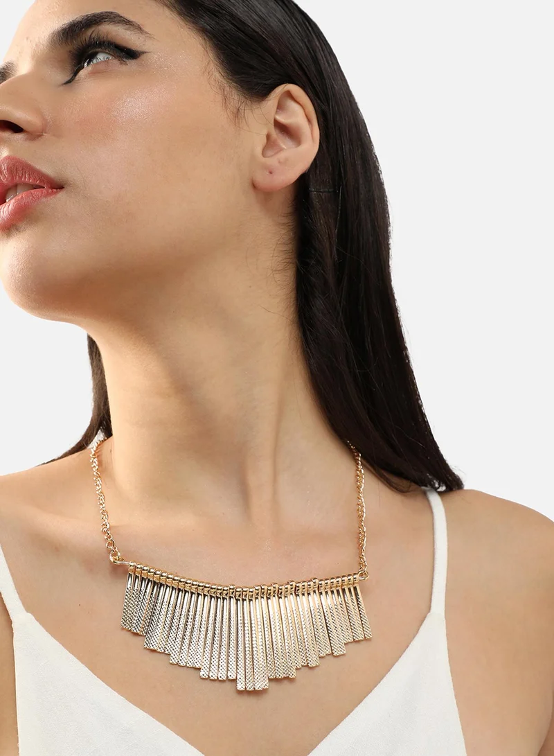 سوهي قلادة حجرية مصممة للحفلات مطلية بالذهب