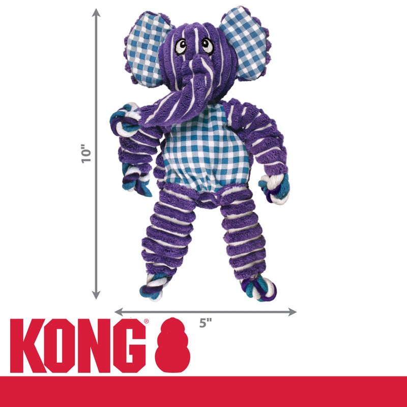 KONG Floppy Knots - Durable Noâ€‘Stuffing Squeaky Rope & Plush Dog Toy - for Teething, Playing (Elephant, Small/Medium) - Image 3