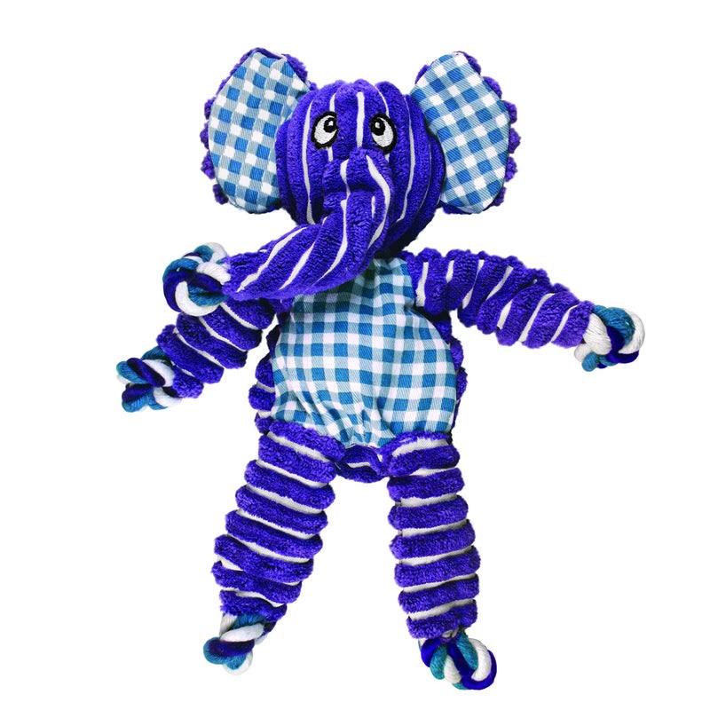KONG Floppy Knots - Durable Noâ€‘Stuffing Squeaky Rope & Plush Dog Toy - for Teething, Playing (Elephant, Small/Medium) - Image 1