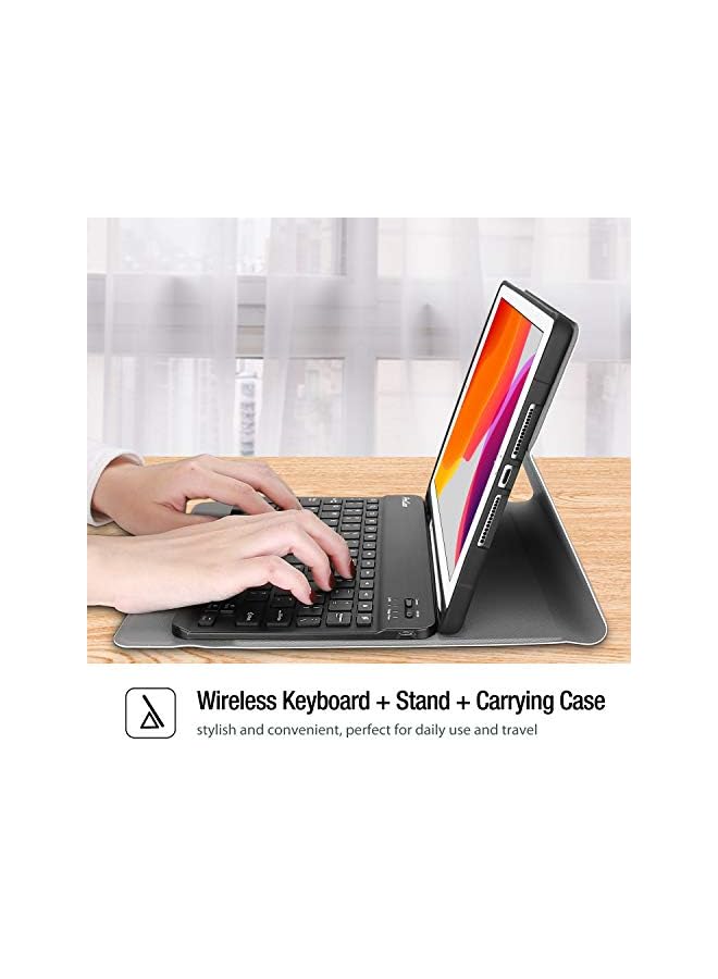 Procases New Ipad 7Th Generation Case With Keyboard, Ipad 10.2 2019 Keyboard Case With Pencil Holder,Lightweight Smart Cover With Magnetically Detachable Wireless Keyboard For Ipad 7Th 10.2" -Rosegold - Image 5