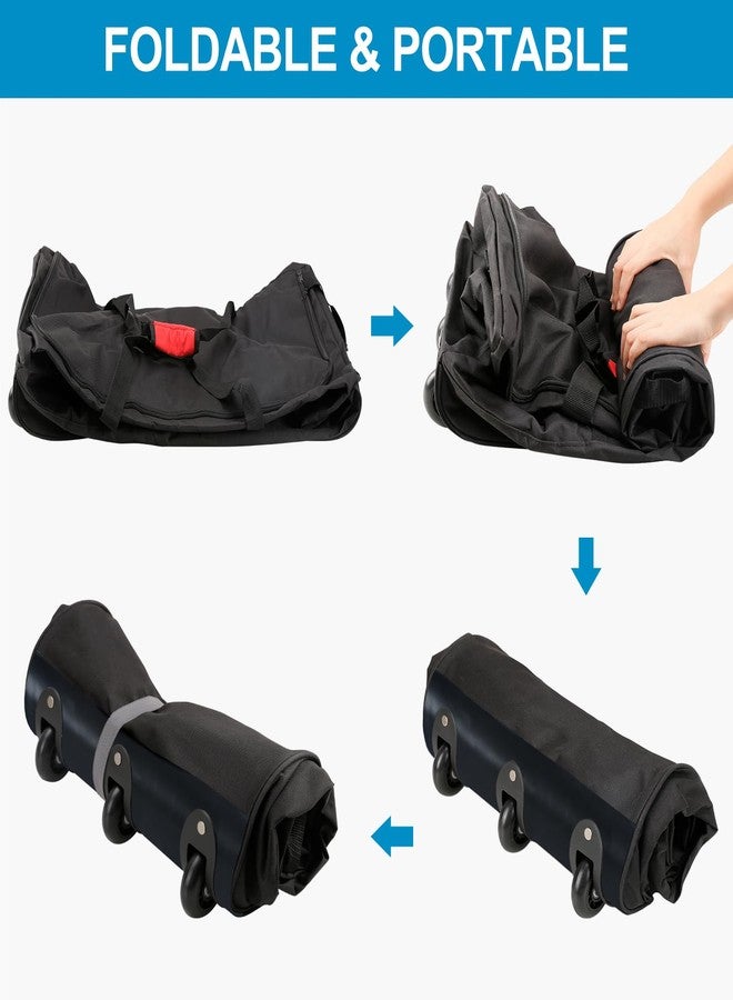 Finnhomy 120L Foldable Rolling Duffel Bag with 3 Wheels, Light Weight Travel Duffel bag with Large Loading Capacity, 32 inch Rolling Duffel bag with Shoulder Strap for Travel Camping Sports, Black - Image 5