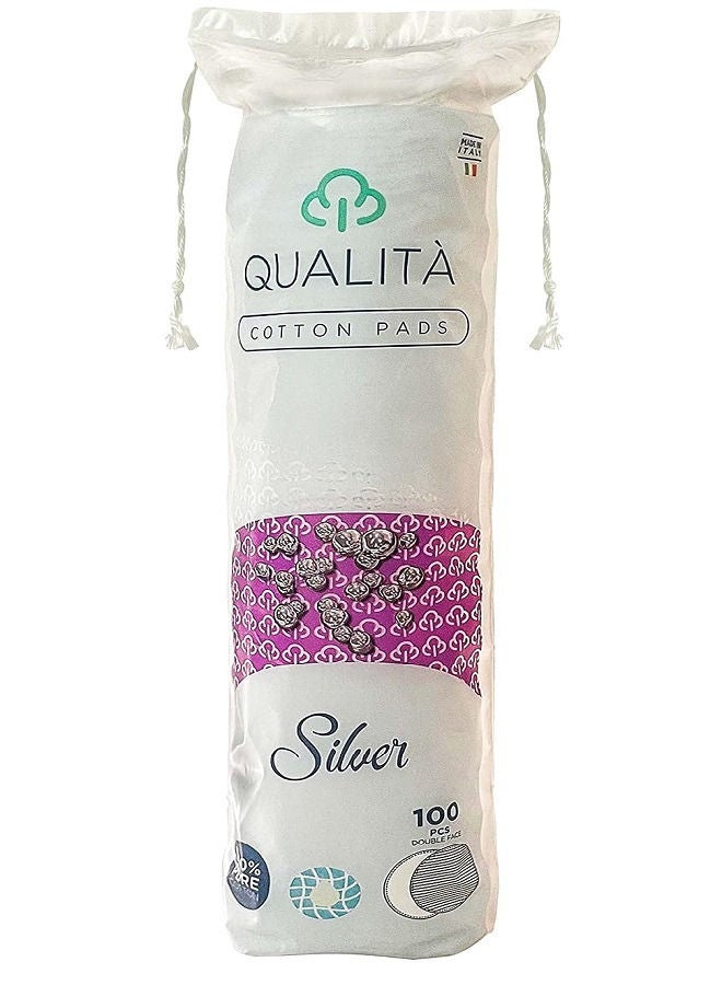 QUALITA Cotton Pads Silver 100Pcs - Image 1
