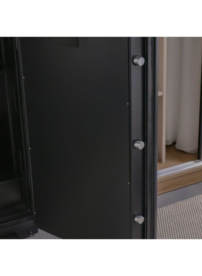 milano خزنة ميلانو Fr 2.0 مع قفل بصمة الإصبع | خزنة إلكترونية رقمية من الفولاذ السبيكي للأمان للمنازل والمكاتب والفنادق L92xW60xH57cm - أسود - Image 5