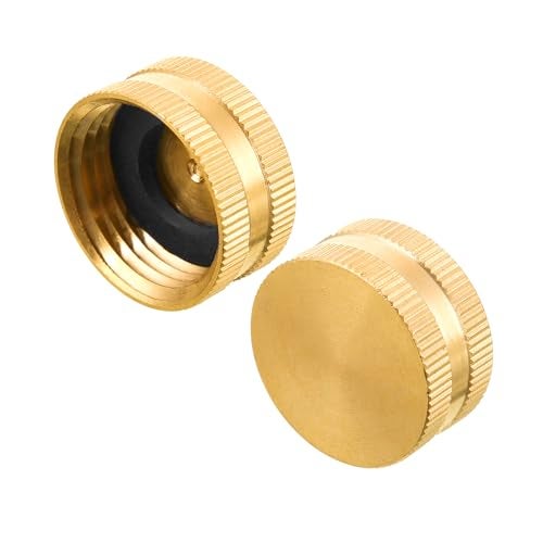 M MINGLE Garden Hose Female End Cap, Brass Spigot Cap, 3/4 Inch, 4-Pack with Extra 12 Washers - Image 2