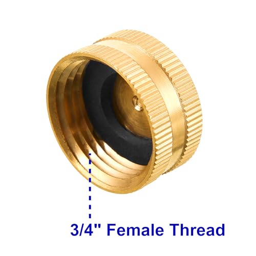 M MINGLE Garden Hose Female End Cap, Brass Spigot Cap, 3/4 Inch, 4-Pack with Extra 12 Washers - Image 4