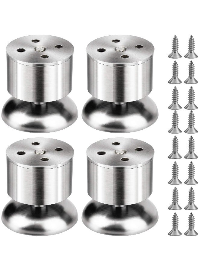 Adjustable Furniture Legs, 4PCS Stainless Steel Cabinet Feet with Screws, Metal Furniture Legs for Desk Feet, Kitchen, Office, Bedroom, Sofa, Table Bed (Adjustable Height 0-10mm)  - Image 1
