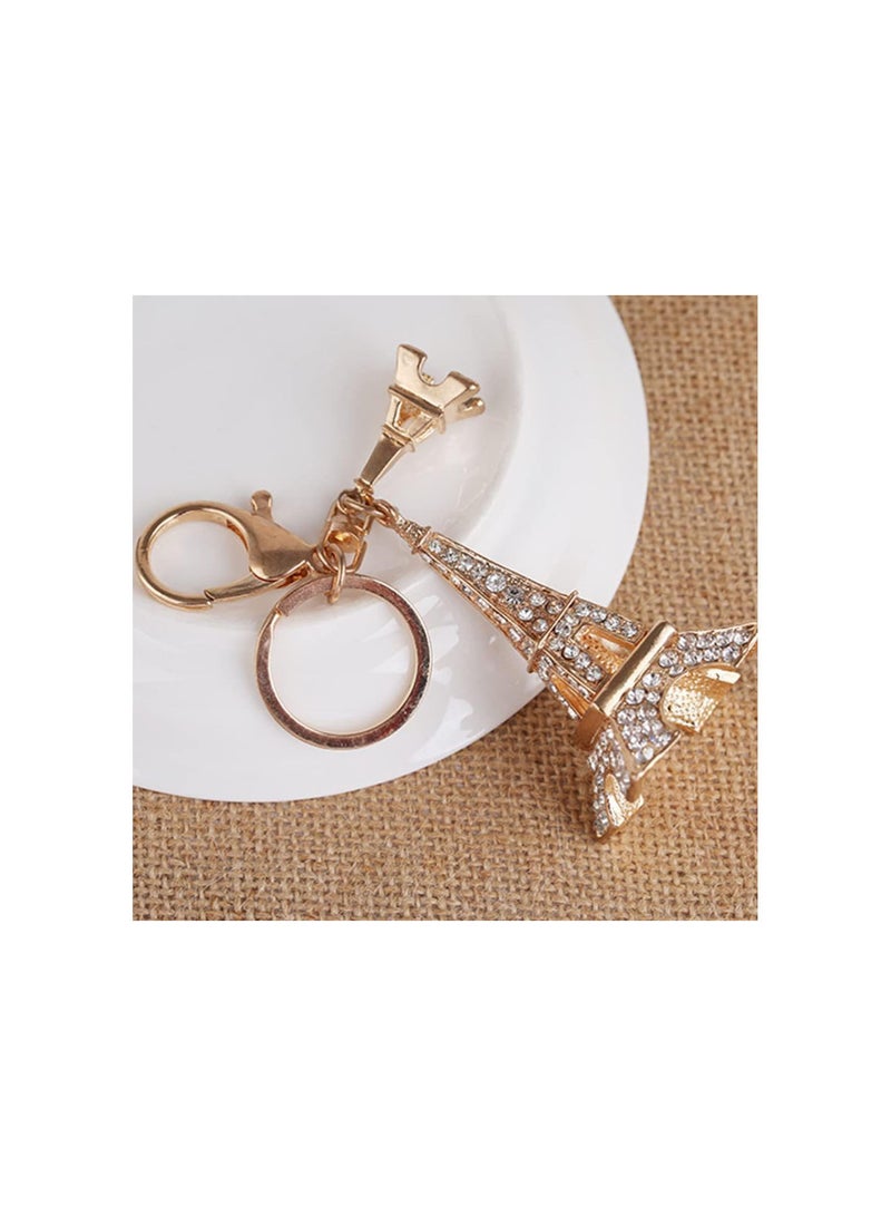 GGOOT Crystal Eiffel Tower Keychain Creative Paris Key Ring Keychain Eiffel Tower Charm Pendant French Souvenirs Keychain Gifts ( Kc Golden ) - Image 4