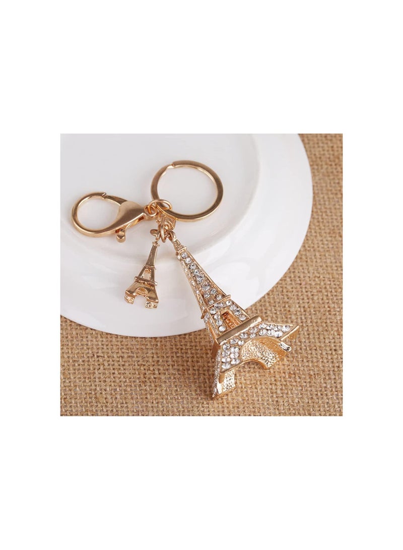 GGOOT Crystal Eiffel Tower Keychain Creative Paris Key Ring Keychain Eiffel Tower Charm Pendant French Souvenirs Keychain Gifts ( Kc Golden ) - Image 5