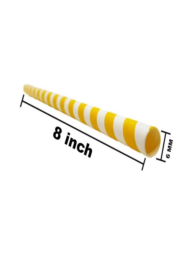 Imaashi Pack of 100 Eco-Friendly Paper Straws Pipes- 100% Biodegradable and Compostable Alternative to Plastic Straws Perfect for Parties, Events, and Daily use - Random Colors- Size 6 MM 8 Inch - Image 2