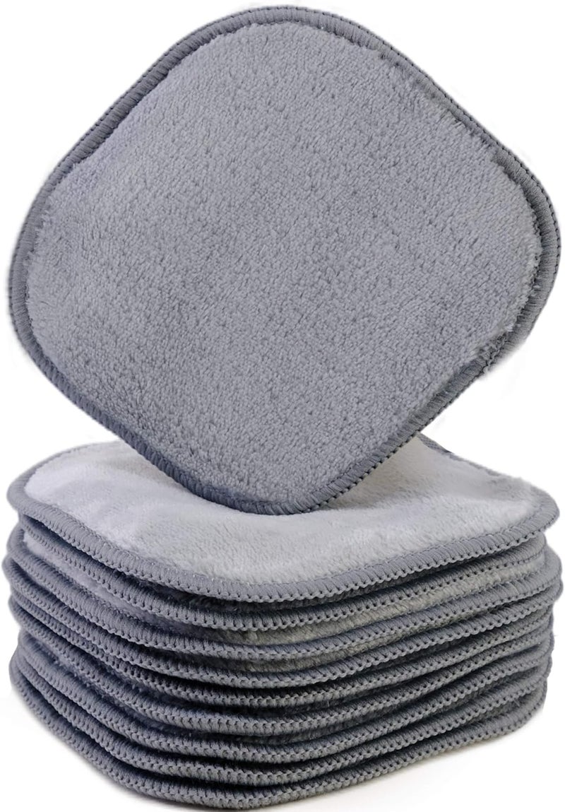 Polyte Polyte Premium Hypoallergenic Microfiber Fleece Makeup Remover and Facial Cleansing Cloth 5 x 5 in 10 Pack Gray 