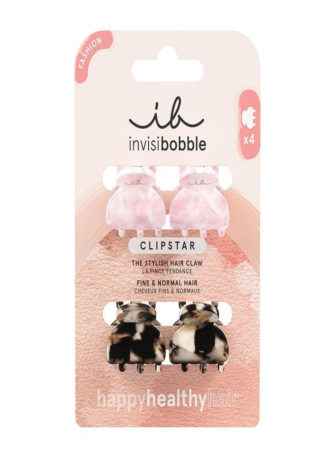 invisibobble مشابك شعر صغيرة invisibobble CLIPSTAR Petit Four - للشعر الناعم والرقيق - مشابك شعر ميني عصرية - أدوات تصفيف للشعر من النهار إلى الليل - إكسسوارات تصفيف شعر أنيقة، بدون تلف - عبوة تحتوي على 4 قطع - Image 1