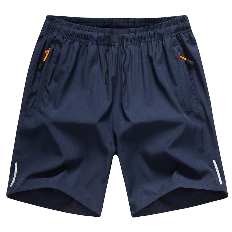 Generic Shorts Mens Summer Fashion Brand plus size Mens Five-point Pants Loose Casual Ice Silk Sports Pants Quick-drying Beach Pants for Men Blue