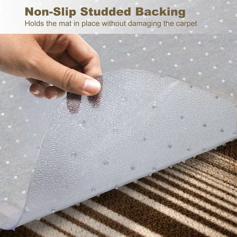 Kuyal Office Chair Mat for Carpets,Transparent Thick and Sturdy Floor Mats for Low and No Pile Carpeted Floors, with Studs (36" X 48" Rectangle) - Image 2