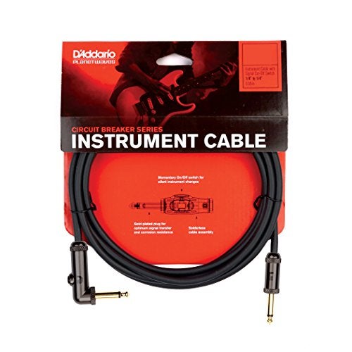 Planet Waves D'Addario Guitar Cable - Guitar Lead - Gold Plated - 1/4 Inch Male to 1/4 Inch Male - Circuit Breaker Cable - 10 Feet/3.05 Meters - Straight End/Right Angle - 1 Pack - Image 2