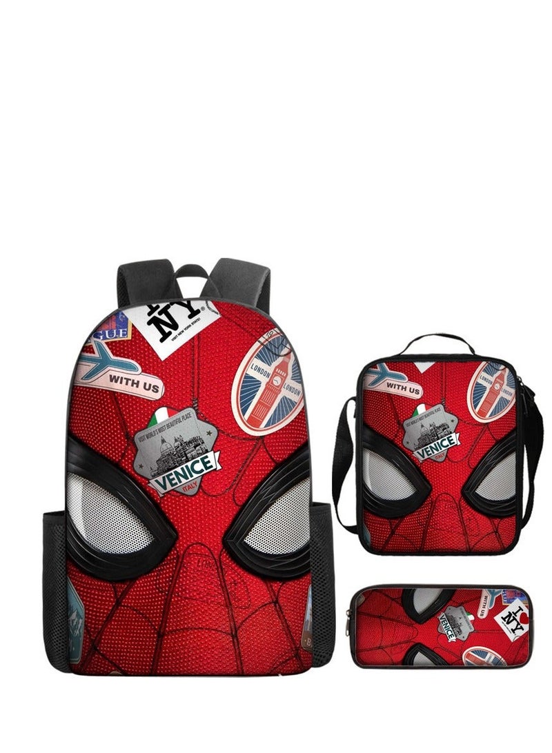 Bluejw 3-piece set Kids Backpack School Bag Girls Boys Spiderman Backpack - Image 1