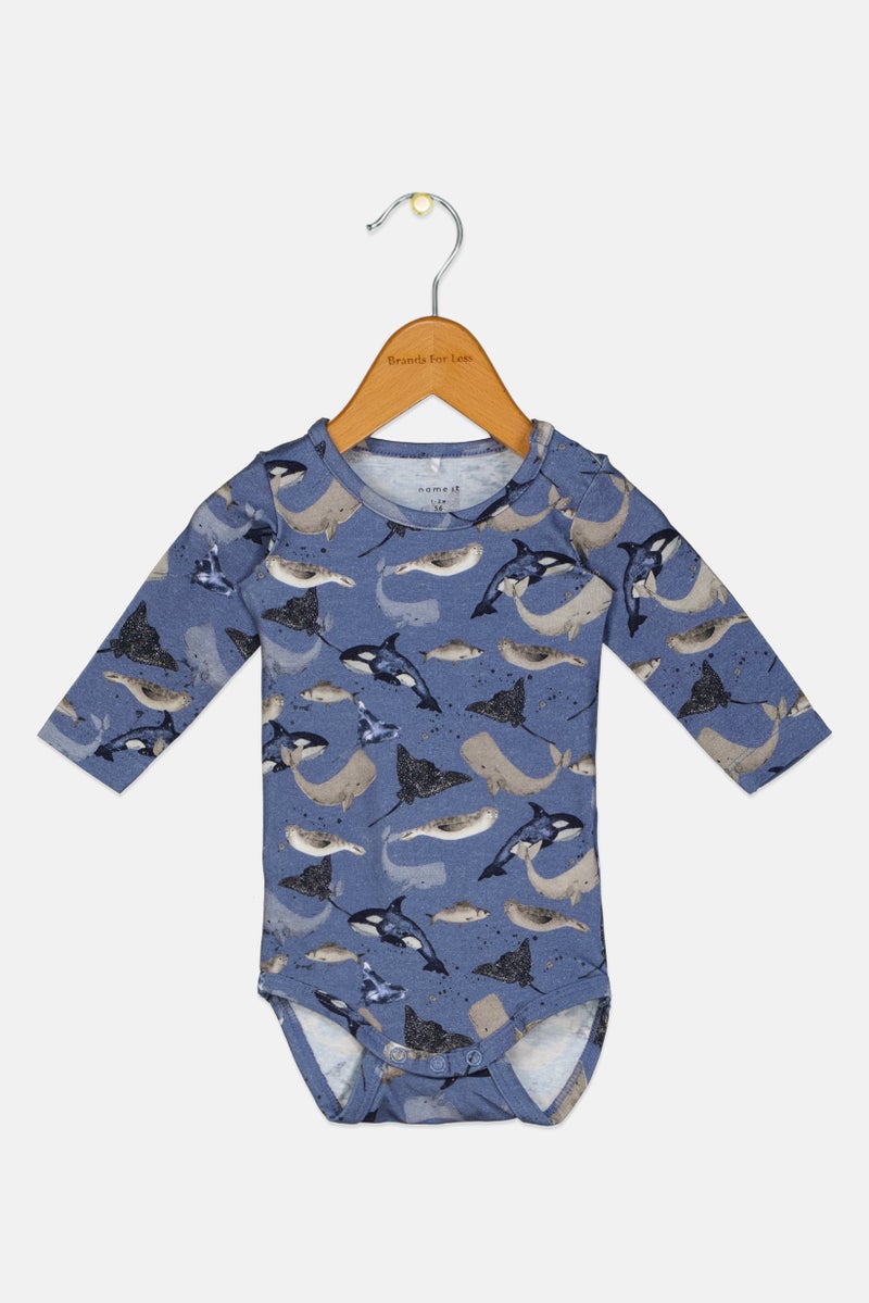 NAME IT Toddlers Boy Graphic Print Long Sleeve Bodysuits, Multicolor - Image 1