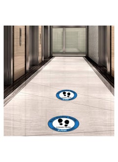 NIBEMINENT Social Distancing Floor Decals Safety Sign Marker Stand Here Sticker for Grocery Store School, 10PCS/Set 12” /30cm  - Image 5