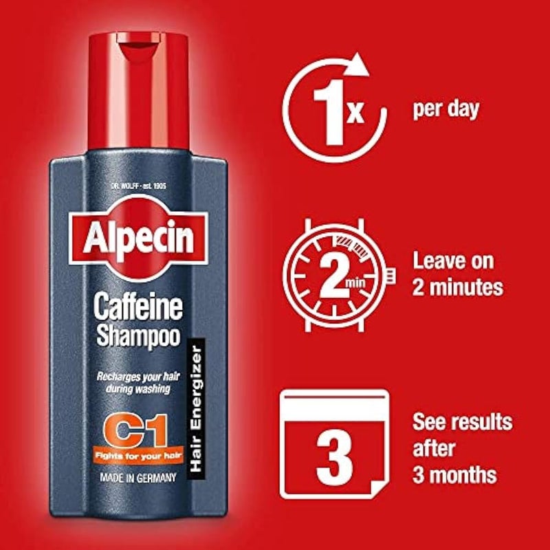 Alpecin Caffeine Shampoo C1 1X 250Ml | Prevents And Reduces Hair Loss | Energizer For Strong Hair | Natural Hair Growth Shampoo For Men | Hair Care For Men| Made In Germany - Image 5