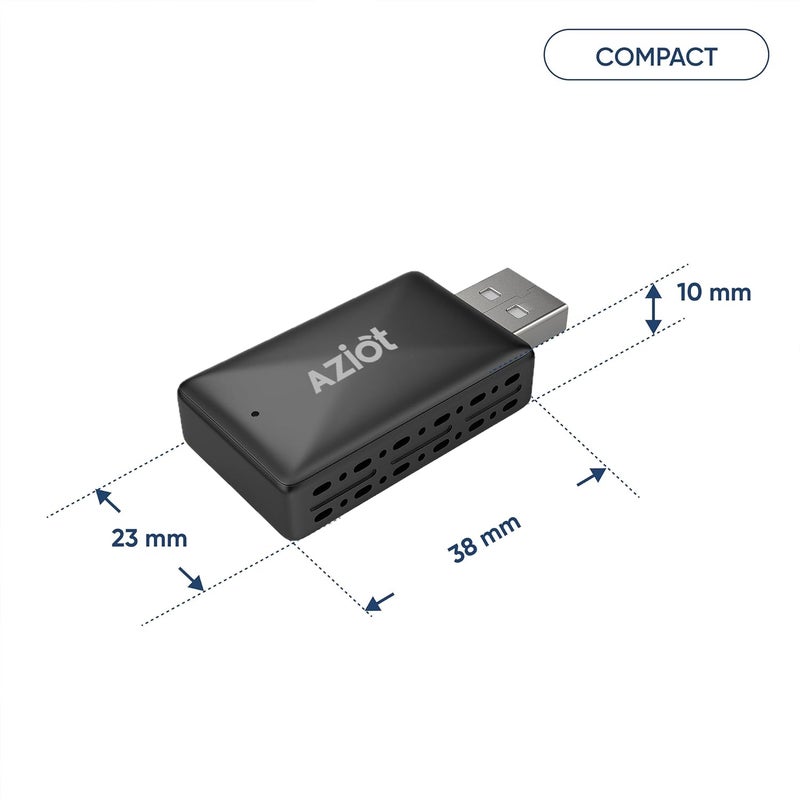 AZIOT Essence 2-in-1 Wireless Car Adapter, Convert Wired Android Auto & Apple CarPlay to Wireless, Plug & Play Bluetooth Receiver, Auto Connect, OTA Updates, USB-A & USB-C - Image 3