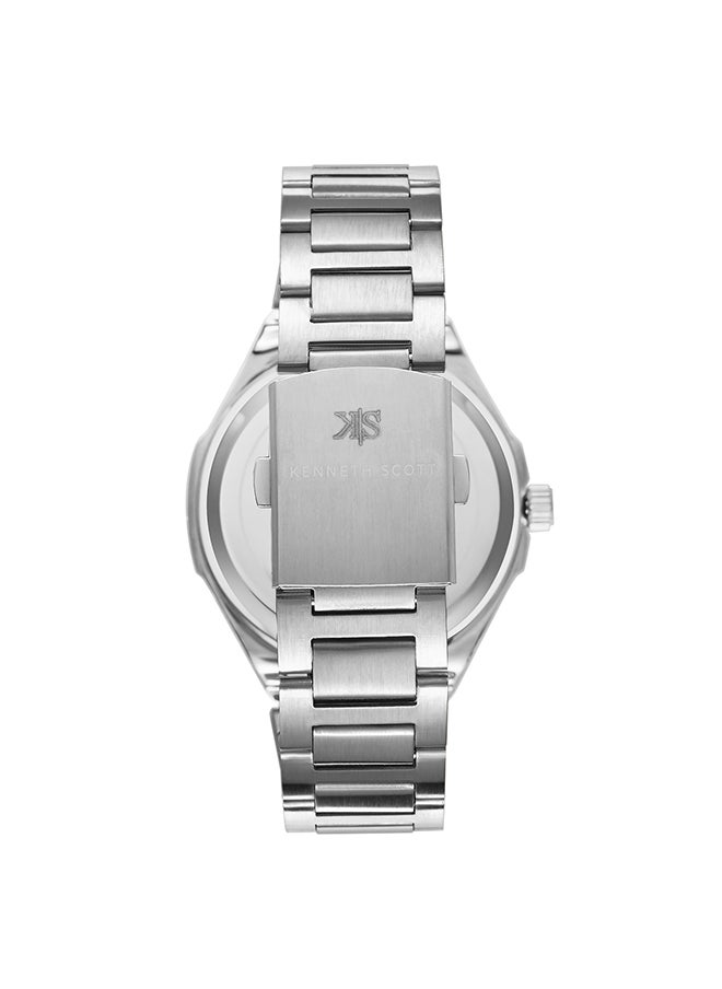 KENNETH SCOTT Men's Stainless Steel Analog Watch K23026-SBSB - 46 mm  - Image 3