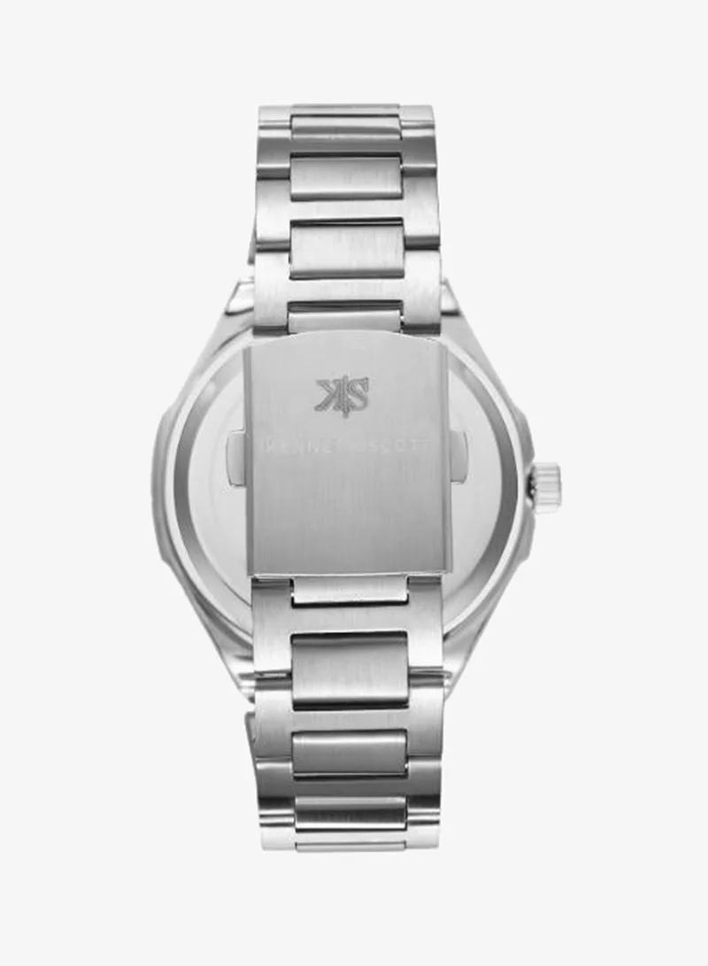 Kenneth Scott Black Men's Stainless Steel Analog Watch K23026-SBSB - 46 mm for Men | Best Price UAE