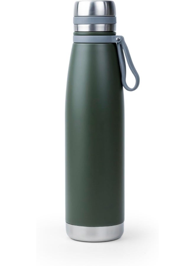 Nessan Elsa 853Ml Stainless Steel Vacuum Bottle - Double Wall Insulation For Hot And Cold Beverages - Comfortable To Hold - Easy To Carry - Indoor And Outdoor Use - Dark Green - Image 1