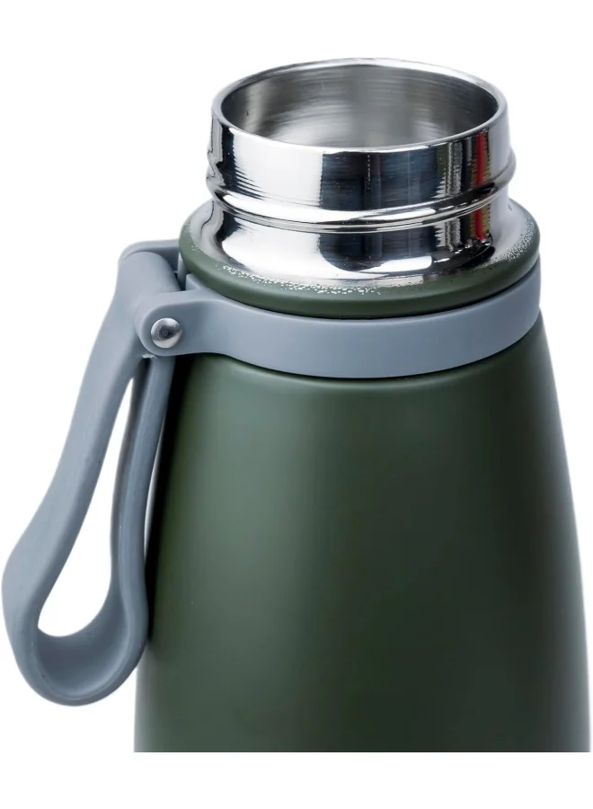 Nessan Elsa 853Ml Stainless Steel Vacuum Bottle - Double Wall Insulation For Hot And Cold Beverages - Comfortable To Hold - Easy To Carry - Indoor And Outdoor Use - Dark Green
