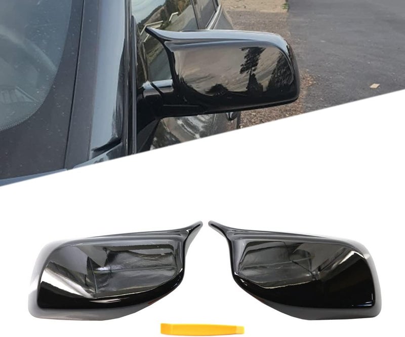 KYYET Gloss Black M Style Side Wing Mirror Cover Caps - Image 1