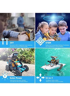 Arabest STEM 12-in-1 Education Solar Robot Toys -190 Pieces DIY Building Science Experiment Kit for Kids Aged 8-10 and Older,Solar Powered by The Sun  - Image 4