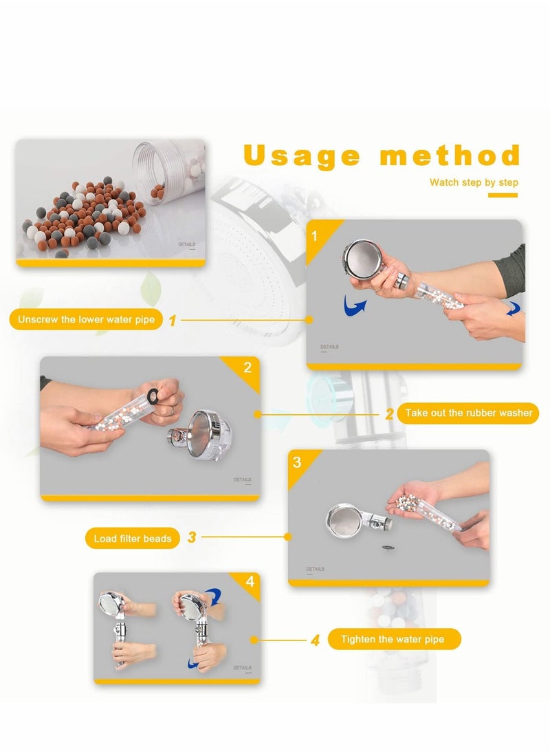 SYOSI - Ionic Shower Head Beads, Extra Replaceable Mineral Ball, Ion Mineral Ball for Stone Shower Head, Hard Water Softening Filtration, Mineral Beads Removing Chlorine, 4 pcs - Image 1