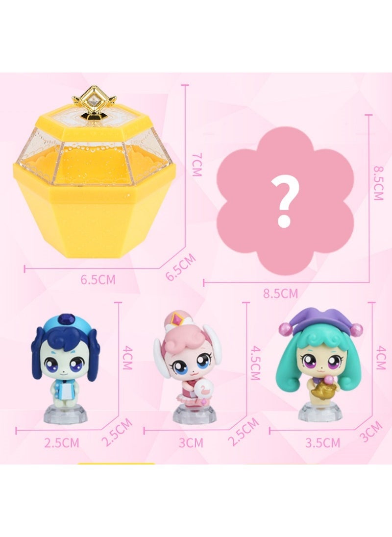 1 x 5 pcs Mystery Cute Gem Blind Box Surprise Mini Toys 602222 --shiny gemstone cute suit-ballet & hide & wishes