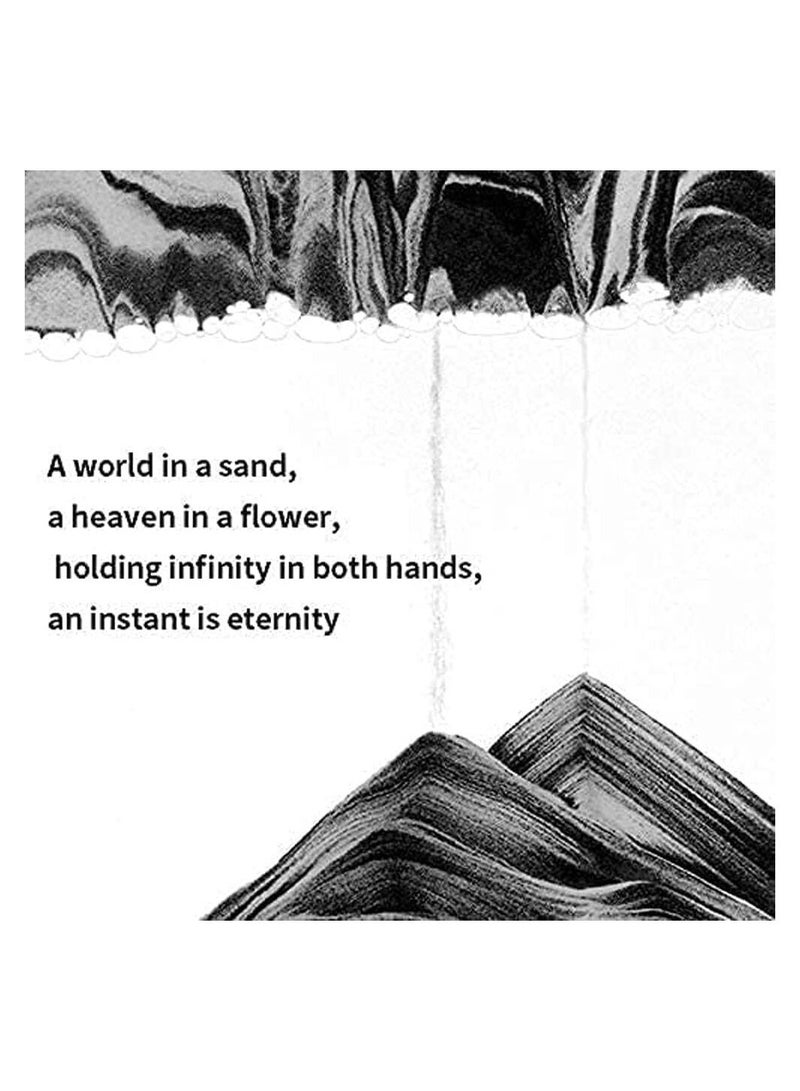 RATSAW Flowing Sand Painting Moving Sand Art Picture Round Glass 3D Deep Sea Sandscape in Motion Display Flowing Sand Frame Home Office Black - Image 4
