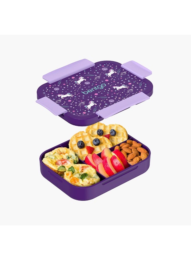 Bentgo Purple Unicorn Print Lunch Box for Kids - Image 3