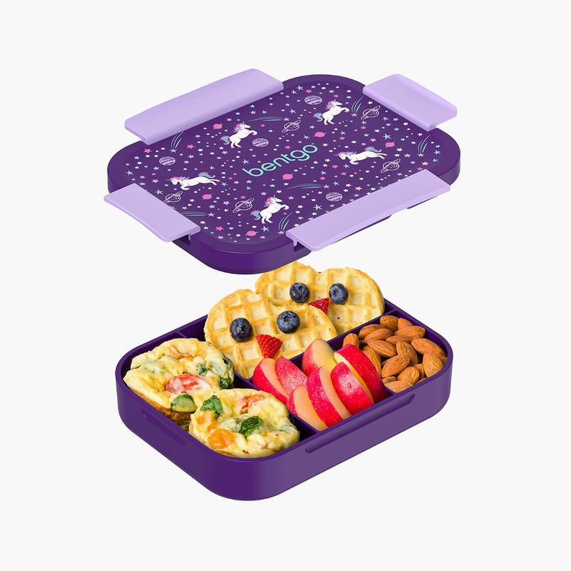 Bentgo Purple Unicorn Print Lunch Box for Kids - Image 1