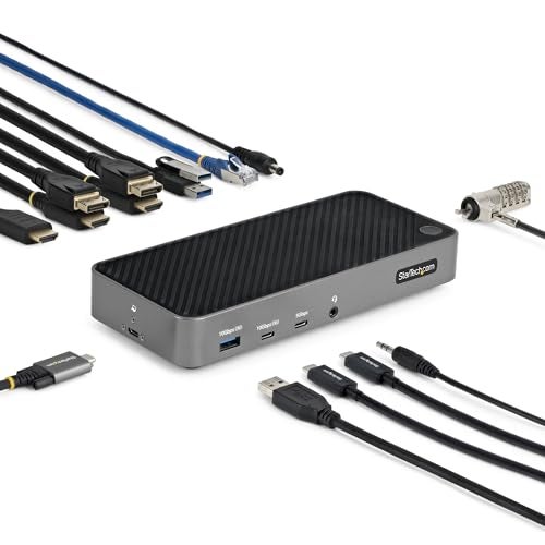 Startech.com StarTechcom USBC Triple Monitor Docking Station for MacBook Pro Air M1 M2 M3 M4 Windows Universal 4K HDMI DP Dock Thunderbolt Compatible 100W Laptop Charging 116NUSBCDOCK - Image 1