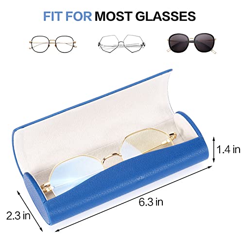 Vemiss Hard Shell Eyeglass Cases, Lightweight Portable Glasses Case for Women Men (H-blue) - Image 2