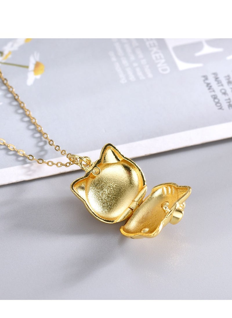 Hello Kitty Hello Kitty Gold Pendant Necklace with Open Cover  - Image 2