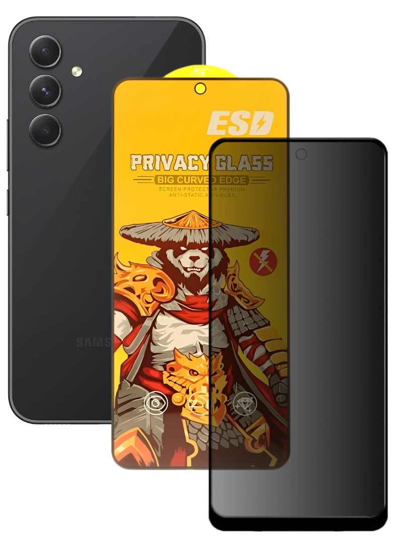 ESD Tempered Dustproof Privacy Glass Screen Protector Compatible For Samsung Galaxy A54 5G - Image 1