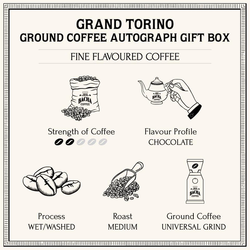 قهوة باشا | قهوة غراند تورينو المنكهة الفاخرة، حبوب مطحونة، تحميص متوسط، 100% أرابيكا قهوة متخصصة، 350 جرام مجموعة توقيع، صندوق هدايا - Image 3