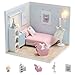 Kisoy Dollhouse Miniature with Furniture Kit DIY 3D Wooden DIY House Kit A Corner of a Small Apartment Style with Dust Cover LEDHandmade Tiny House Toys for Kids Adults Gift Dream Room - Image 2