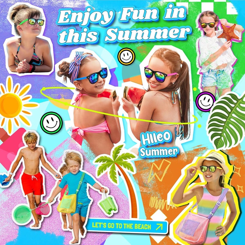Ginmic Kids Sunglasses Bulk, Neon Sunglasses Party Favors with UV400 Protection for Kids, Boys and Girls, Party Favor For Kids, Birthday Graduation Party Supplies, Beach, Pool Party Favors - Image 3