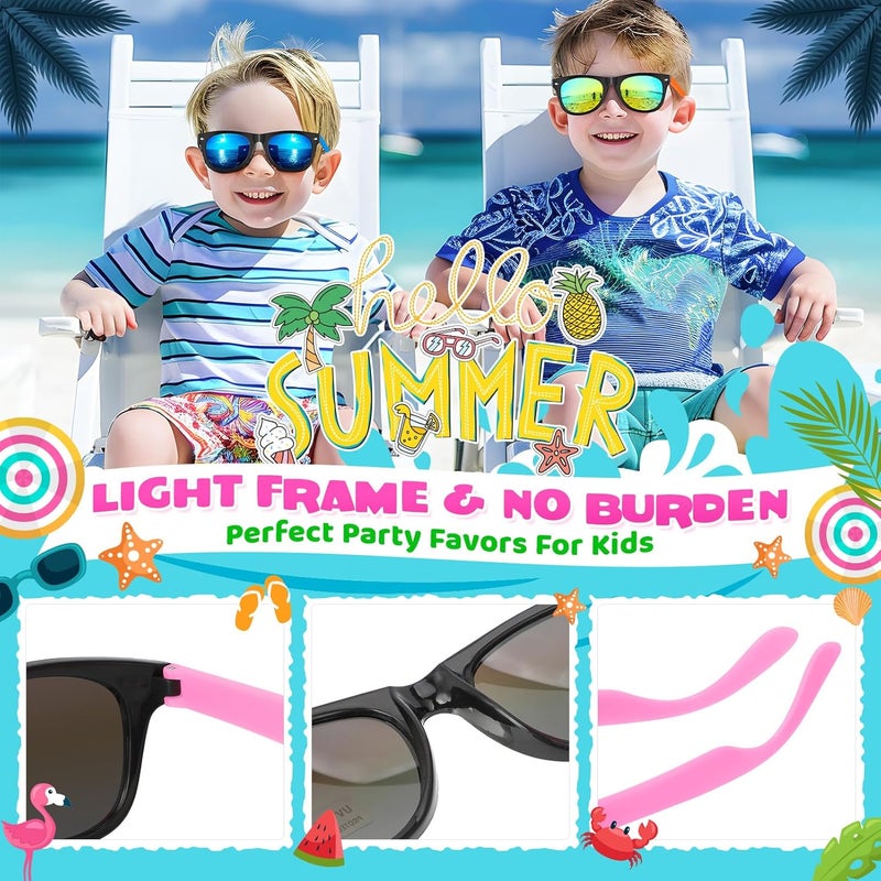 Ginmic Kids Sunglasses Bulk, Neon Sunglasses Party Favors with UV400 Protection for Kids, Boys and Girls, Party Favor For Kids, Birthday Graduation Party Supplies, Beach, Pool Party Favors - Image 5